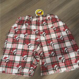Buc-ee’s Pajama Festive Christmas Plaid Santa Shorts